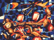 Meriedan muerte los borrachos / 2000 / 30 x 40 cm / oil-pastel on paper