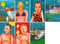 illustration: "The inner harbour" / 1999 / 7 x (25 x 35) cm / acrylic on paper