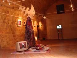 Round is the river, 2002, 150 x 200 x 250 cm, installation, Materials from the performance "Round is the river"