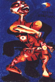 The crazy man / 2001 / 50 x 70 cm / oil-pastel on paper