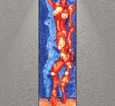 Nude & shadow / 2000 / 50 x 180 cm / oil-pastel on paper