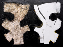 double portrait of a young girl in the countryside, 2003, 120 x 90 cm, oil and mixed media on canvas