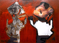 double portrait of Alkisti Michailidou, 2003, 120 x 90 cm, oil and mixed media on canvas
