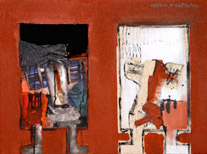 double portrait of Angelos Michailidis, 2003, 60 x 45 cm, oil and mixed media on canvas