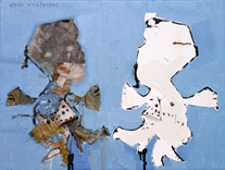 double portrait of Matina Chatzimarkou, 2003, 60 x 45 cm, oil and mixed media on canvas