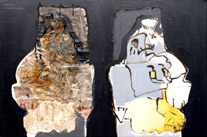 double portrait of ghost #1, 2003, 90 x 60 cm, oil and mixed media on canvas 