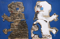 double portrait of ghost #2, 2003, 90 x 60 cm, oil and mixed media on canvas